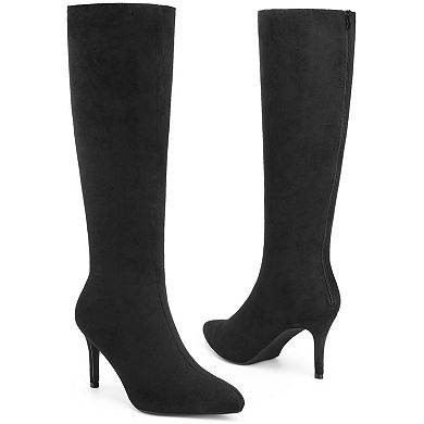Pointed Toe Stiletto Heel Knee High Boots for Women