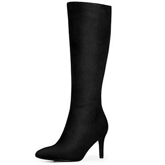 Pointed Toe Stiletto Heel Knee High Boots for Women