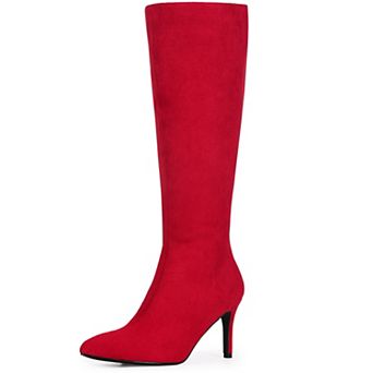 Pointed Toe Stiletto Heel Knee High Boots for Women