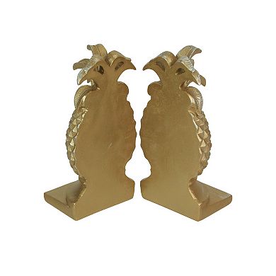 Elegant Gold Pineapple Bookends Chic Tropical Bookshelf Accent
