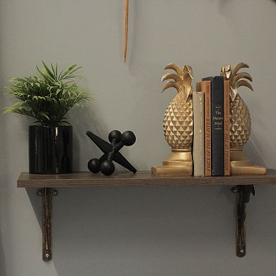 Elegant Gold Pineapple Bookends Chic Tropical Bookshelf Accent