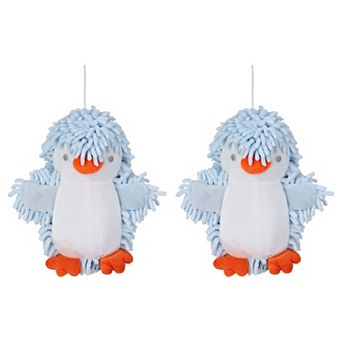 2 pc Fuzzy Ball Bathroom Hand Towel, Cute Cartoon Animal Chenille Soft Absorbent Hand Towel 8"x8"