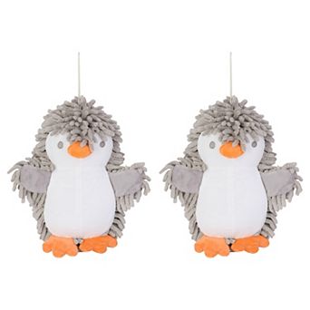 2 pc Fuzzy Ball Bathroom Hand Towel, Cute Cartoon Animal Chenille Soft Absorbent Hand Towel 8"x8"