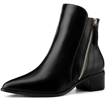 Stylish Pointy Toe Classic Low Heeled Short Ankle Booties for Women