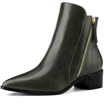 Stylish Pointy Toe Classic Low Heeled Short Ankle Booties for Women