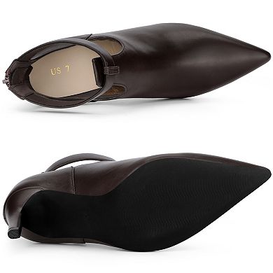 Women's Cutout Back Zip Stiletto Heel Ankle Boots