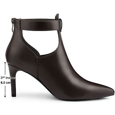 Women's Cutout Back Zip Stiletto Heel Ankle Boots