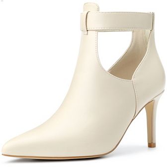 Women's Cutout Back Zip Stiletto Heel Ankle Boots