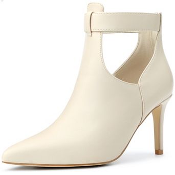 Women's Cutout Back Zip Stiletto Heel Ankle Boots