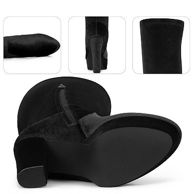 Platform Thigh High Boot Velvet Over the Knee Boots for Women