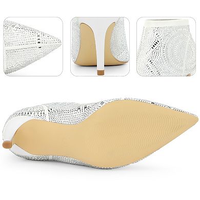 Pointed Toe Rhinestone Stiletto Heel Ankle Booties