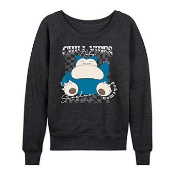 Women's Pokémon Snorlax Chill Vibes Only Graphic French Terry Long Sleeve Tee