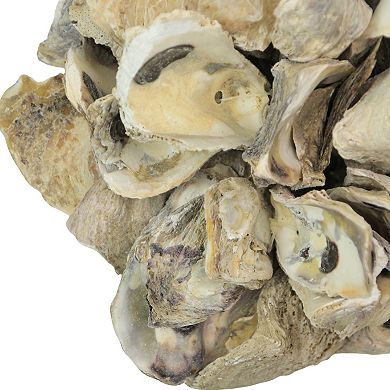 Handcrafted Hanging Coastal 9-Inch Oyster Shell Sphere - Home Beach Ornament