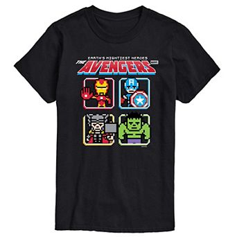 Men's Marvel The Avengers Earth's Mightiest Heroes 8-Bit Graphic Tee