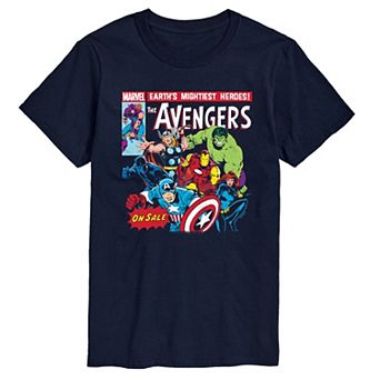 Men's Marvel The Avengers Retro Comic Cover Graphic Tee