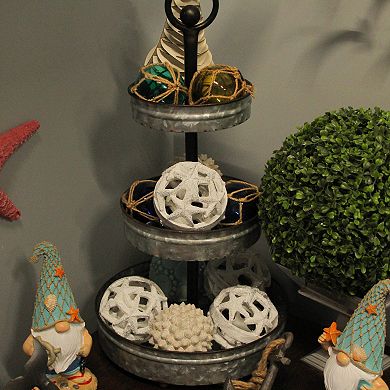 Set of 3 Weathered White Starfish Orbs - Ideal for Beach décor or Centerpieces