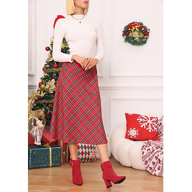 Square Buckle Chunky Heels Pointed Toe Ankle Boots for Women