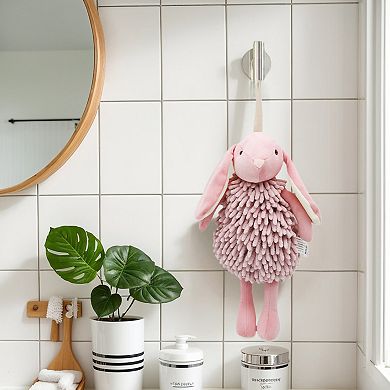 2Pcs Chenille Hand Towels, Cute Cartoon Rabbit Shape Fuzzy Soft Absorbent Ball Hand Towel 6"x14"