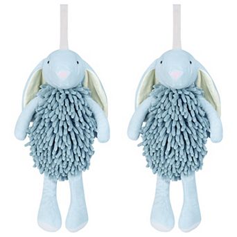 2 pc Chenille Hand Towels, Cute Cartoon Rabbit Shape Fuzzy Soft Absorbent Ball Hand Towel 6"x14"