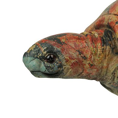 Multicolor Abstract Sea Turtle Statue 12-Inch Ocean-Inspired Coastal Decor