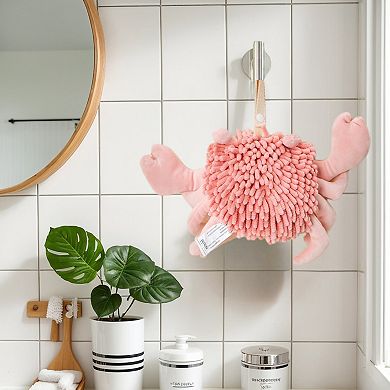 2Pcs Chenille Hanging Hand Towels, Cartoon Fuzzy Soft Absorbent Decorative Ball Towel 9"x12"