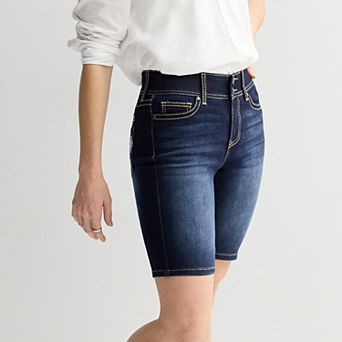 Women's Apt. 9® Tummy Control Dark Wash Bermuda Shorts