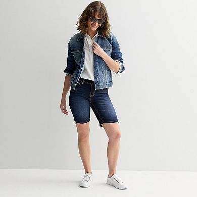 Women's Apt. 9® Tummy Control Dark Wash Bermuda Shorts