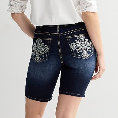 Women's Apt. 9® Tummy Control Dark Wash Bermuda Shorts