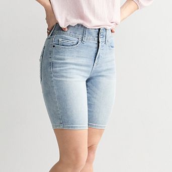 Women's Apt. 9® Tummy Control Light Wash Bermuda Shorts