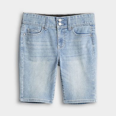 Women's Apt. 9® Tummy Control Light Wash Bermuda Shorts