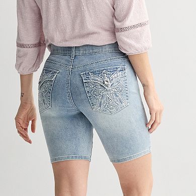 Women's Apt. 9® Tummy Control Light Wash Bermuda Shorts