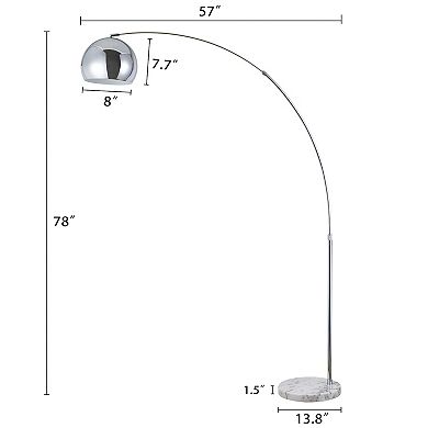 FC Design Large 79" H Modern Standing Adjustable Floor Lamp with Metal Dome Shade & Marble Base