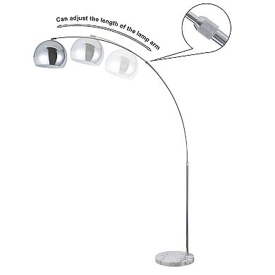 FC Design Large 79" H Modern Standing Adjustable Floor Lamp with Metal Dome Shade & Marble Base