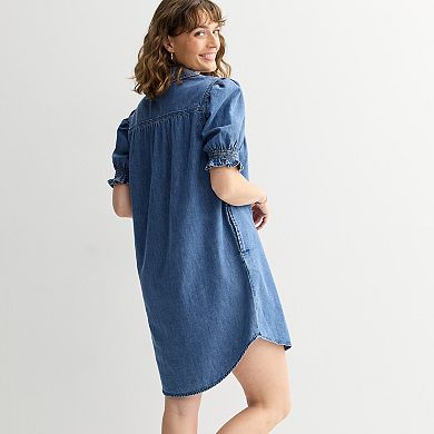 Women's Sonoma Goods For Life® Puff Sleeve Denim Dress