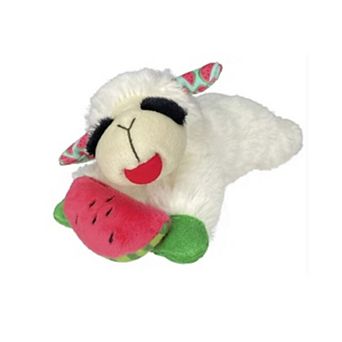 Multipet Lamb Chop with Watermelon Plush Squeaker Pet Toy