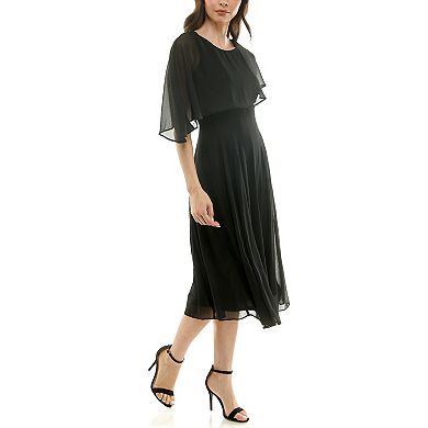 Women's Maison Tara Smocked Waist Print Chiffon Maxi Dress