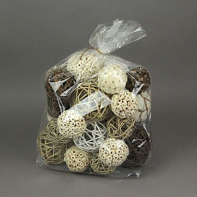 18 Pc. Exotic Dried Organic Decorative Spheres Natural Brown