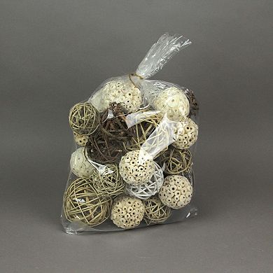 18 Pc. Exotic Dried Organic Decorative Spheres Natural Brown