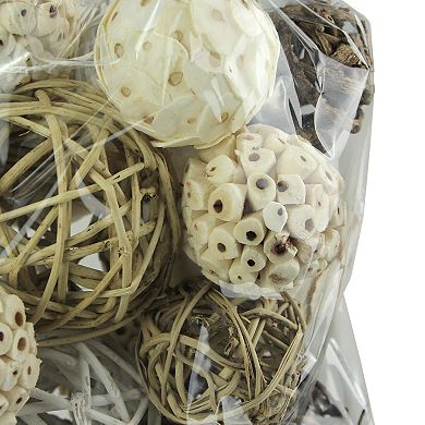 18 Pc. Exotic Dried Organic Decorative Spheres Natural Brown