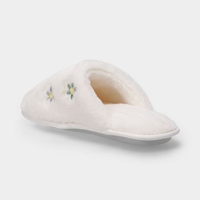 Embroidered Lucity Flowers Women's Slip-On Scuff Slippers
