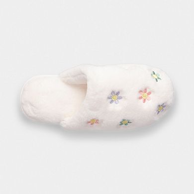 Embroidered Lucity Flowers Women's Slip-On Scuff Slippers