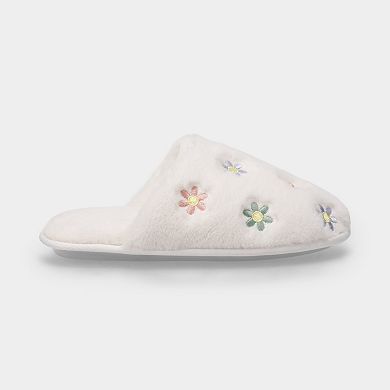 Embroidered Lucity Flowers Women's Slip-On Scuff Slippers