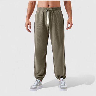 Men's Jogger Pants with Drawstring Waistband and Elastic Cuffs for Active Comfort