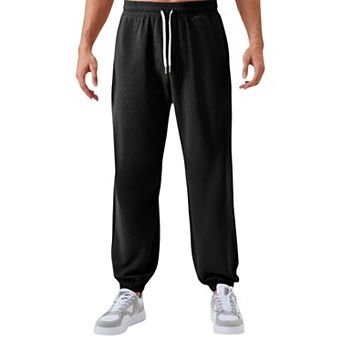 Men's Jogger Pants with Drawstring Waistband and Elastic Cuffs for Active Comfort