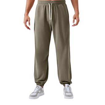 Men's Jogger Pants with Drawstring Waistband and Elastic Cuffs for Active Comfort