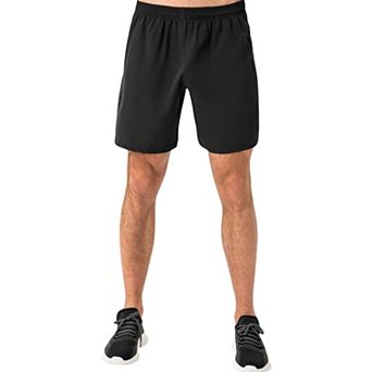 Men's Elastic Waist Athletic Shorts with Above-Knee Length and Relaxed Fit Design
