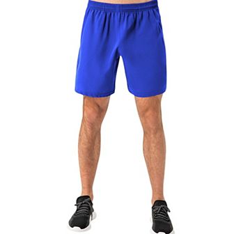 Men's Elastic Waist Athletic Shorts with Above-Knee Length and Relaxed Fit Design