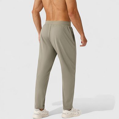Men's Athletic Training Pants with Elastic Waistband and Straight Leg Fit