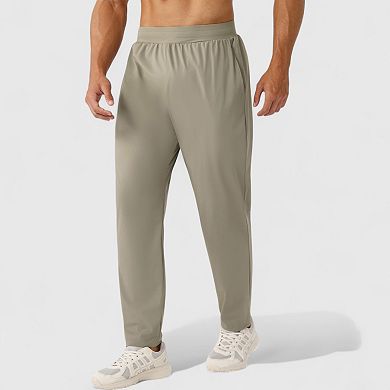 Men's Athletic Training Pants with Elastic Waistband and Straight Leg Fit