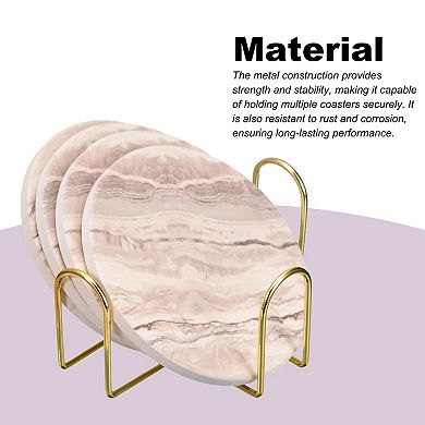 Coaster Holder, 2pcs 2.95" Coaster Storage Rack for Both Round and Square, Holds 8 Coasters